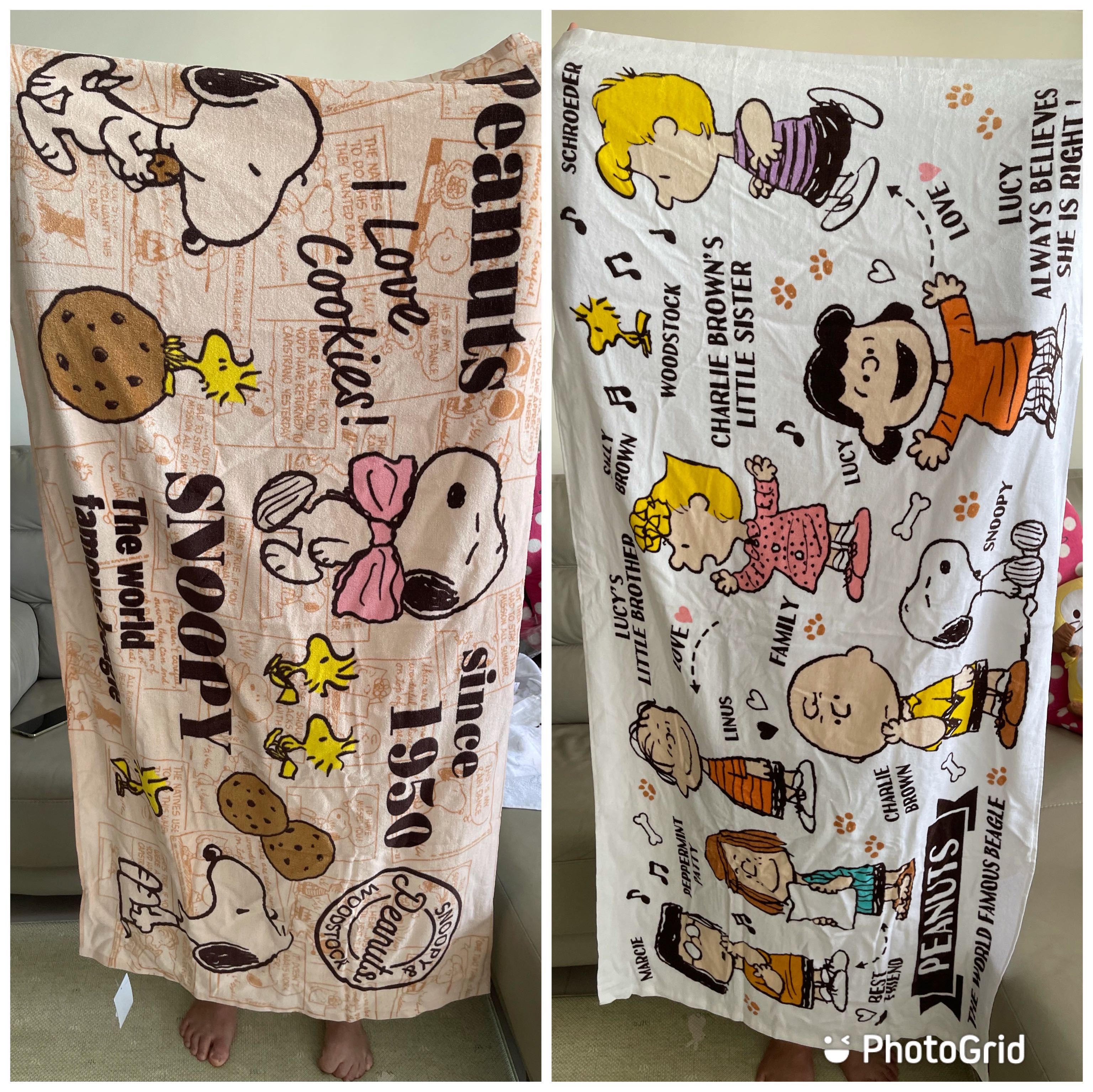 Snoopy King Towel/ Snoopy Bath Towel, Furniture & Home Living, Bedding