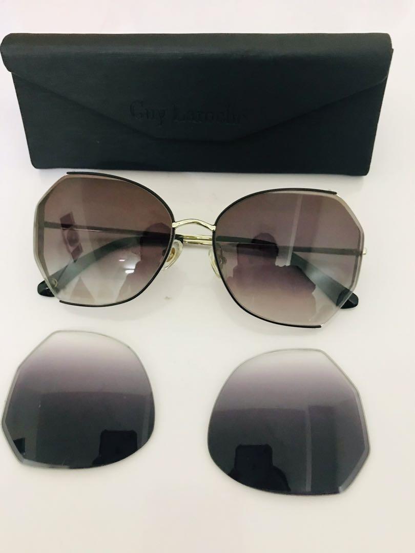 Buy Guy Laroche Grey Lens Aviator Sunglass Full Rim Shiny Gold Frame Online