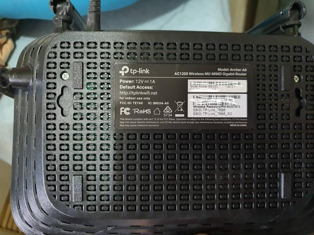 Archer A6, AC1200 Wireless MU-MIMO Gigabit Router