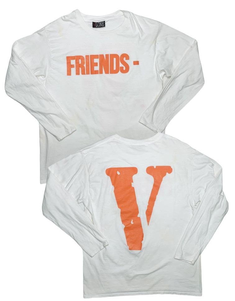 Vlone Friends t shirt long sleeve orange usa ch