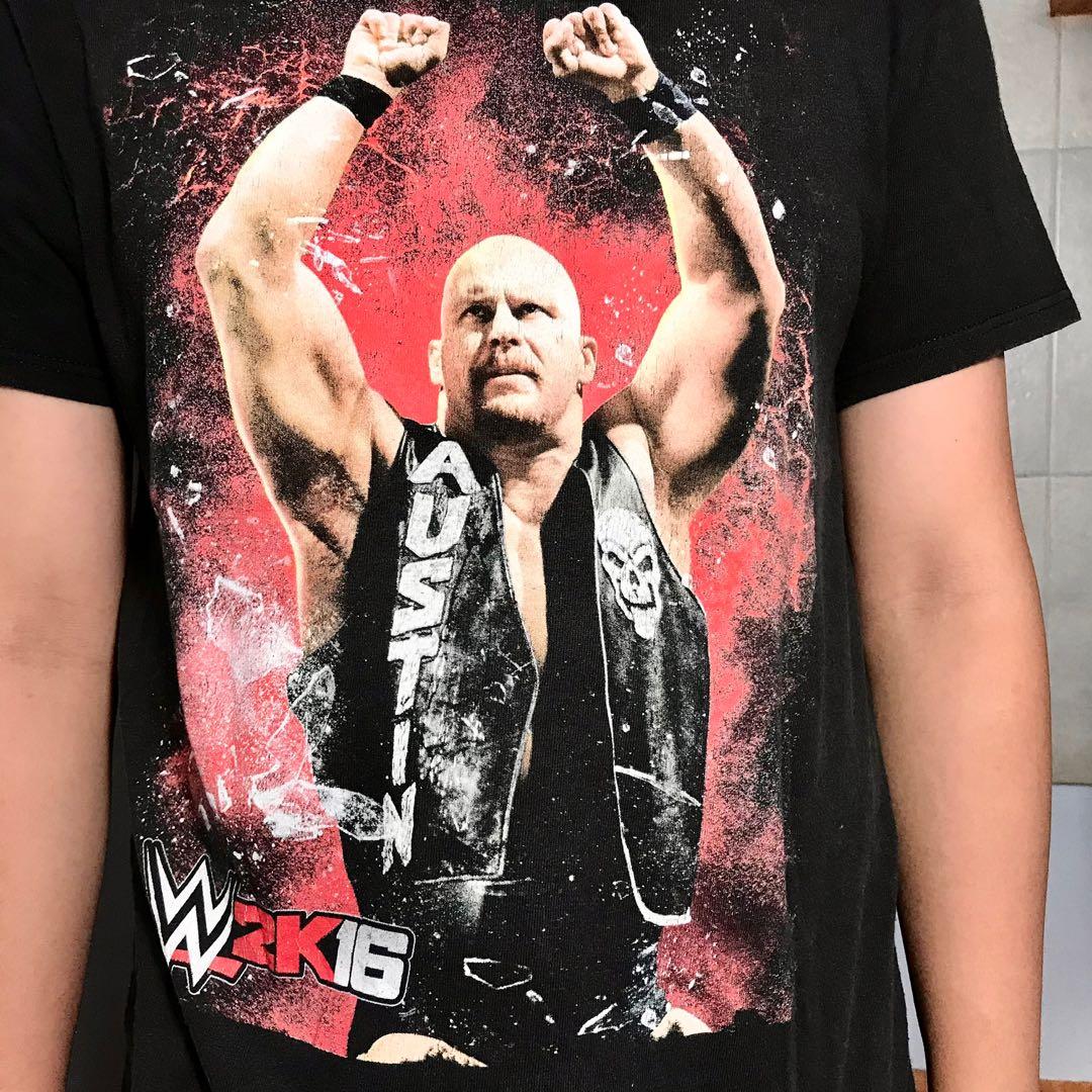 Boy's WWE Stone Cold Steve Austin Signature Photo T-Shirt - Black - X Large