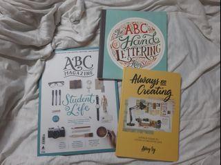 Abbey Sy 3 Bundle Books - Calligraphy / Hand Lettering Book , Always be creating book & ABC Magazine