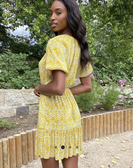 Yellow daisy print dress online