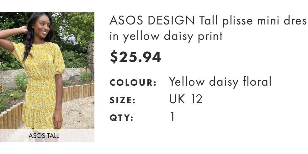 ASOS Design Tall plisse mini dress in yellow daisy print Women s Fashion Tops Sleeveless on Carousell