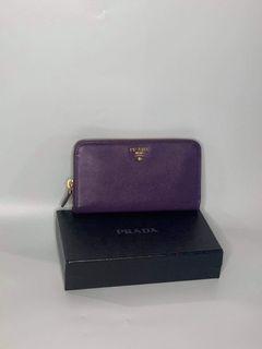 Authentic Luxury Wallet: Prada Long-Zipped Wallet (purple)