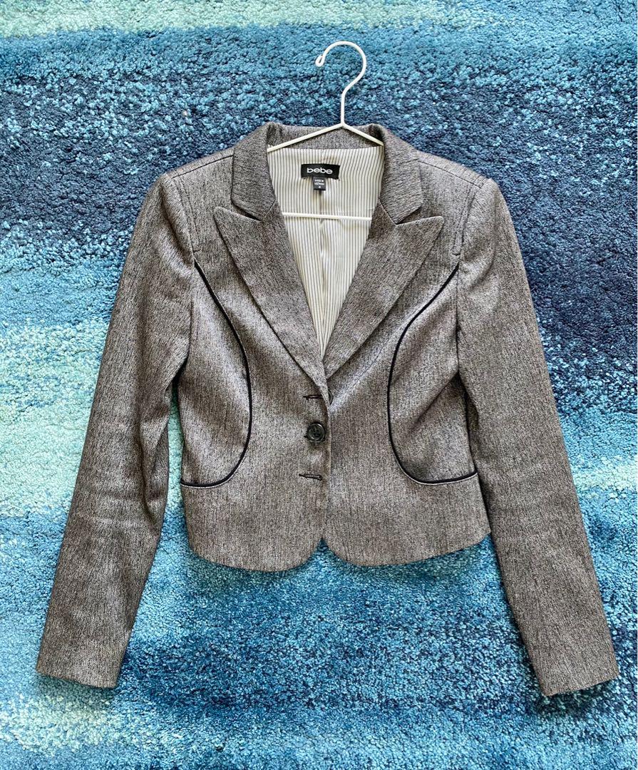 Blazer Bebe Grey Size S Women S Fashion Coats Jackets And Outerwear On Carousell