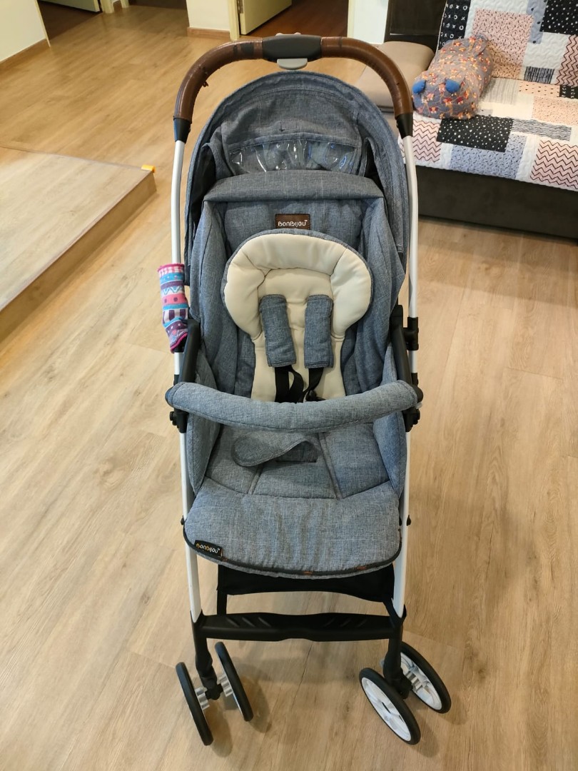 Bonbijou luxos stroller blue melange Babies Kids Going Out Strollers on Carousell