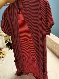 Fashion LAB full length stripped cardigan