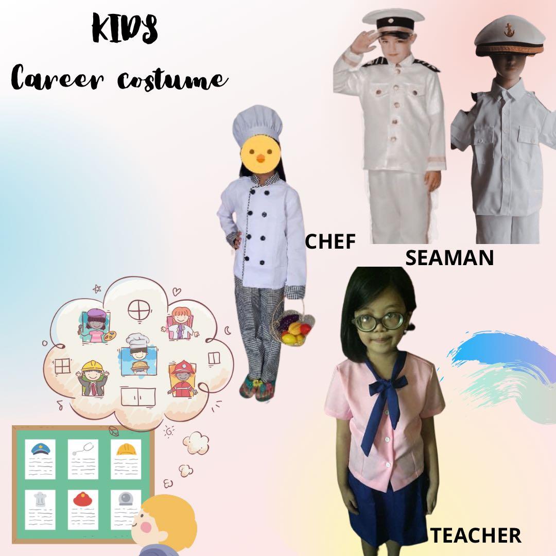 CAREER COSTUME FOR KIDS (Category: Babies & Kids Fashion) located in Taytay. Submitted by msge08 (Listing ID 1085366055, Image 3). Description: 💫 Stylechickph Face book account S hopee: STYLECHICKPH AVAILABLE CAREER COSTUME FOR KIDS 💯 ✔️DOCTOR ✔️POLICE ✔️ARMY ✔️PILOT ✔️SEAMAN ✔️NURSE ✔️TEACHER ✔️FIREMAN ✔️FLIGHT ATTENDANT ✔️CHEF 📍Price starts at 300 Price depends on age and type of costume. 💕.