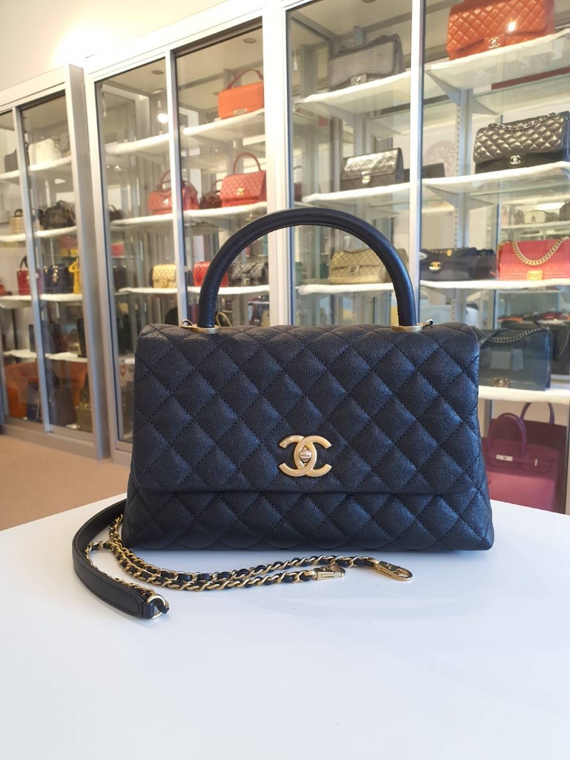 Chanel Coco Handle Medium Black Caviar Series 24, Luxury, Bags & Wallets on  Carousell