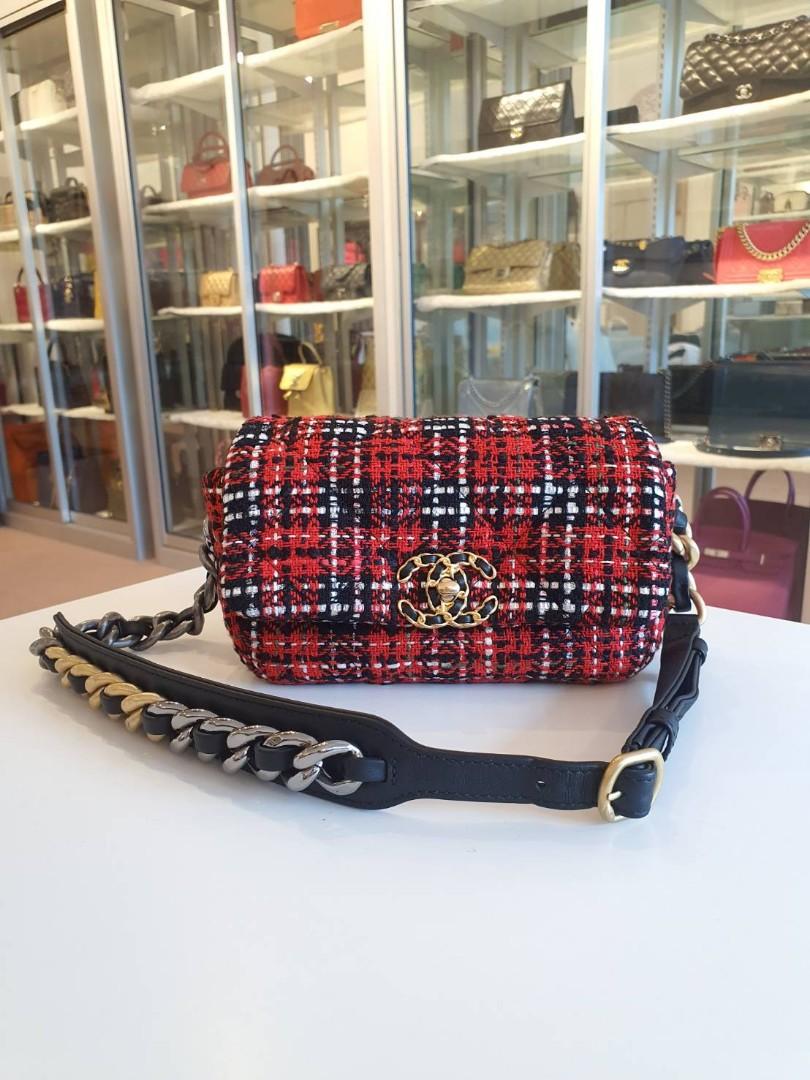 Chanel Red Tweed Belt Bag Series 30
