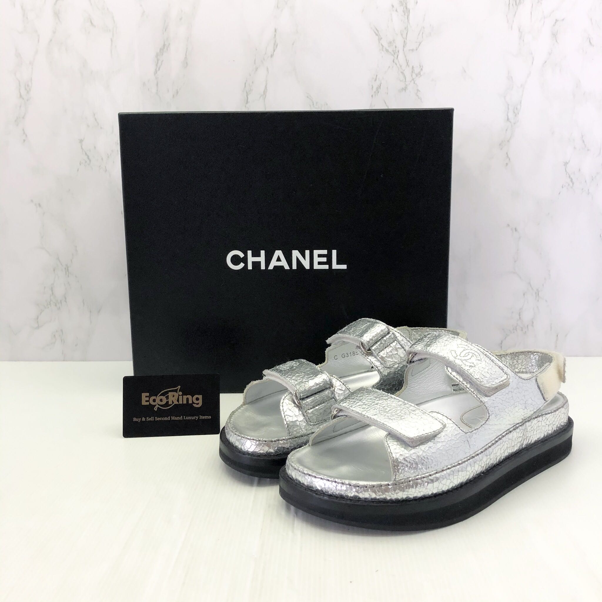 Chanel deals sandals silver