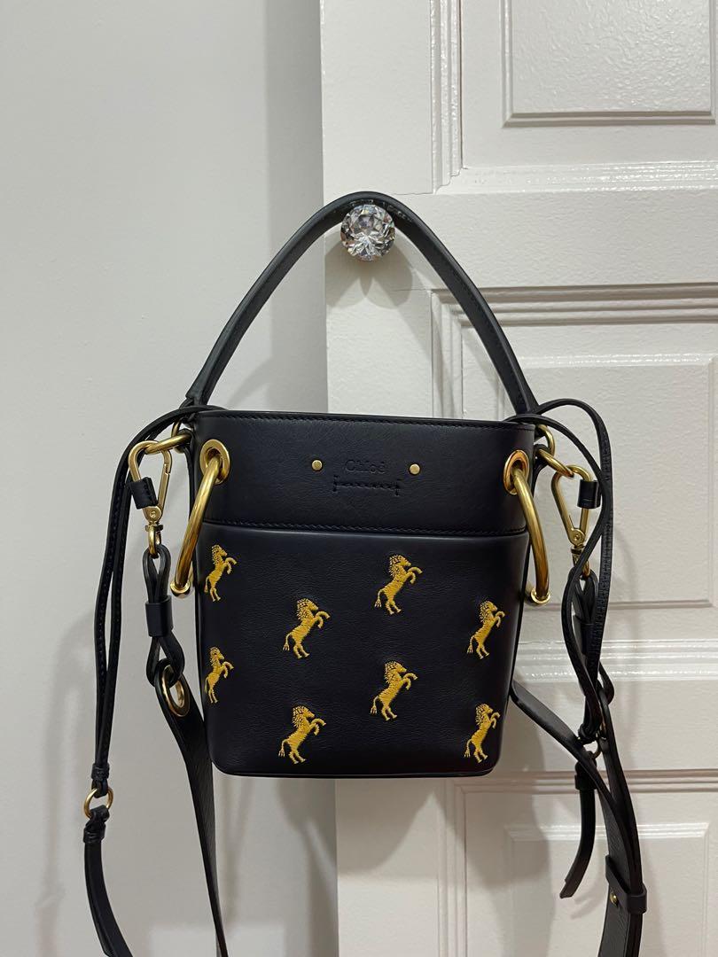 Authentic Chloe Roy Mini Embroidered Leather Bucket Bag Limited Edition