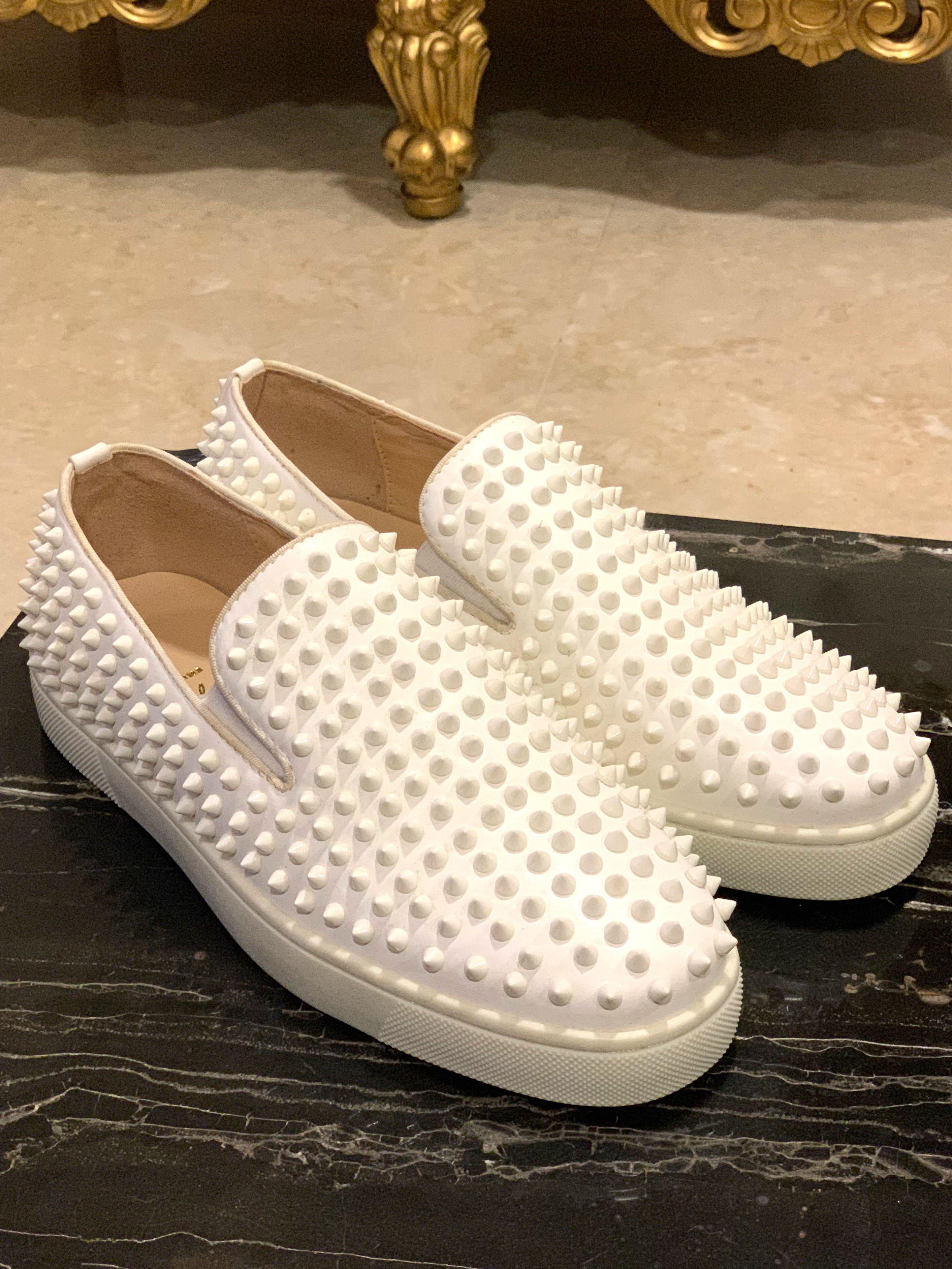 Christian louboutin hot sale roller boat white