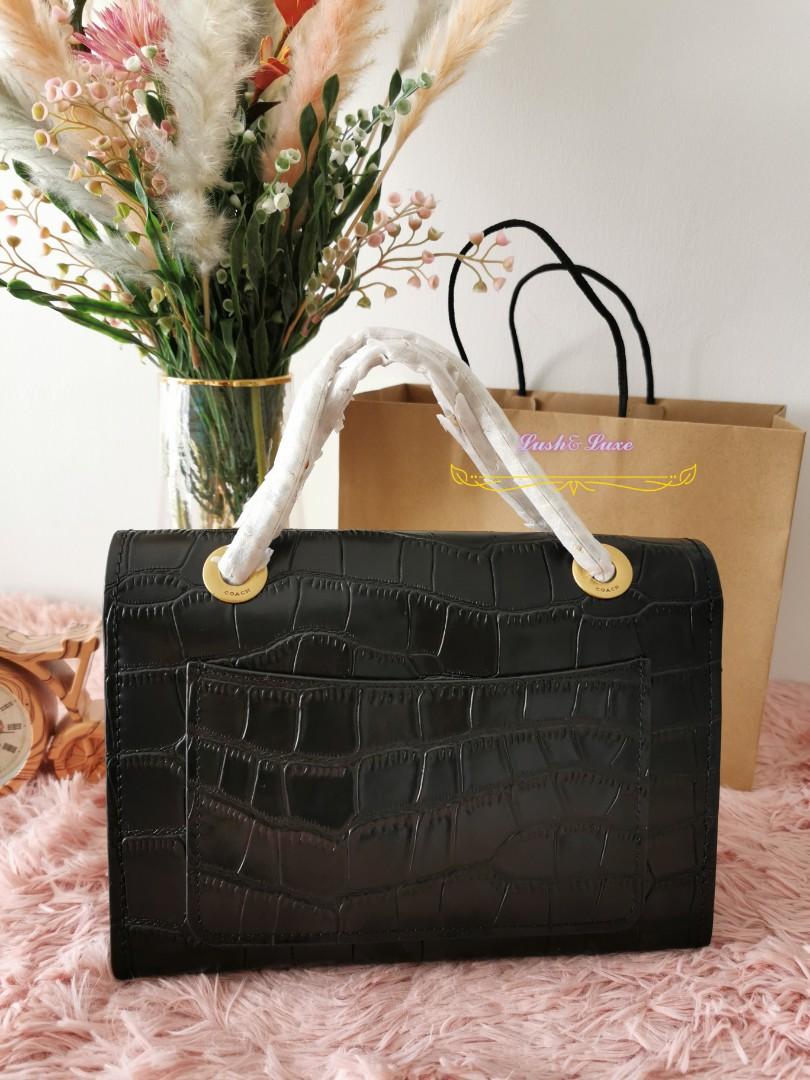 バッグ Coach Crocodile Parker Chain Bag Coach Parker Crocodile-embossed Leather Chain Shoulder Bag