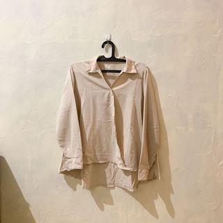 cream blouse no kancing