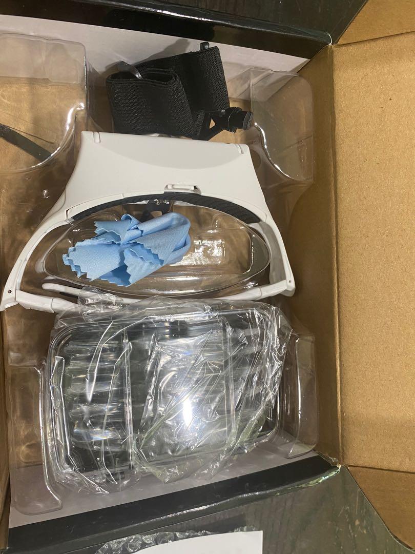 Eyeglasses bracket/headband interchangeable magnifier with 2 LED, Everything Else on Carousell