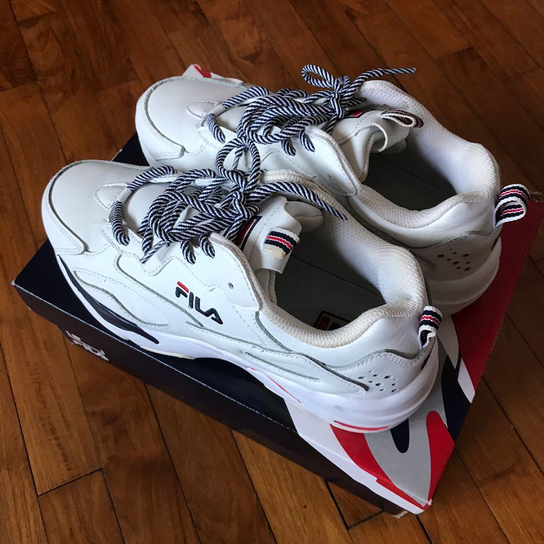 Fila ray white navy on sale