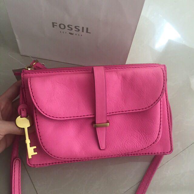 Fossil ryder satchel neon pink online