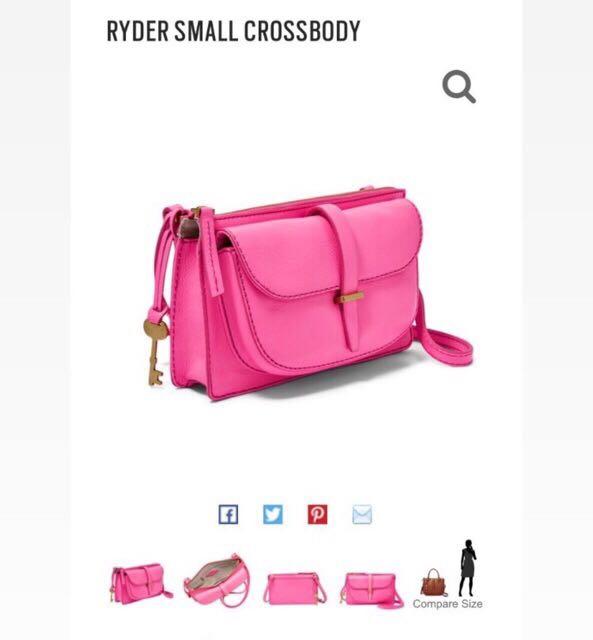 Fossil ryder satchel neon pink sales