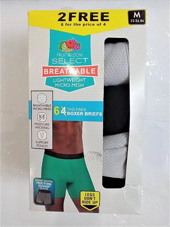 Fruit of the Loom Boxer Briefs 4+2 Pack Lightweight Micro Mesh