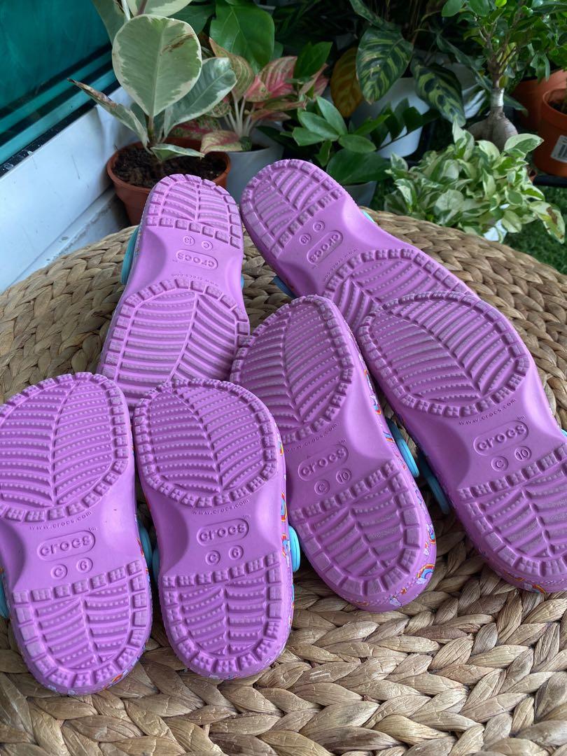 Girls rainbow crocs store