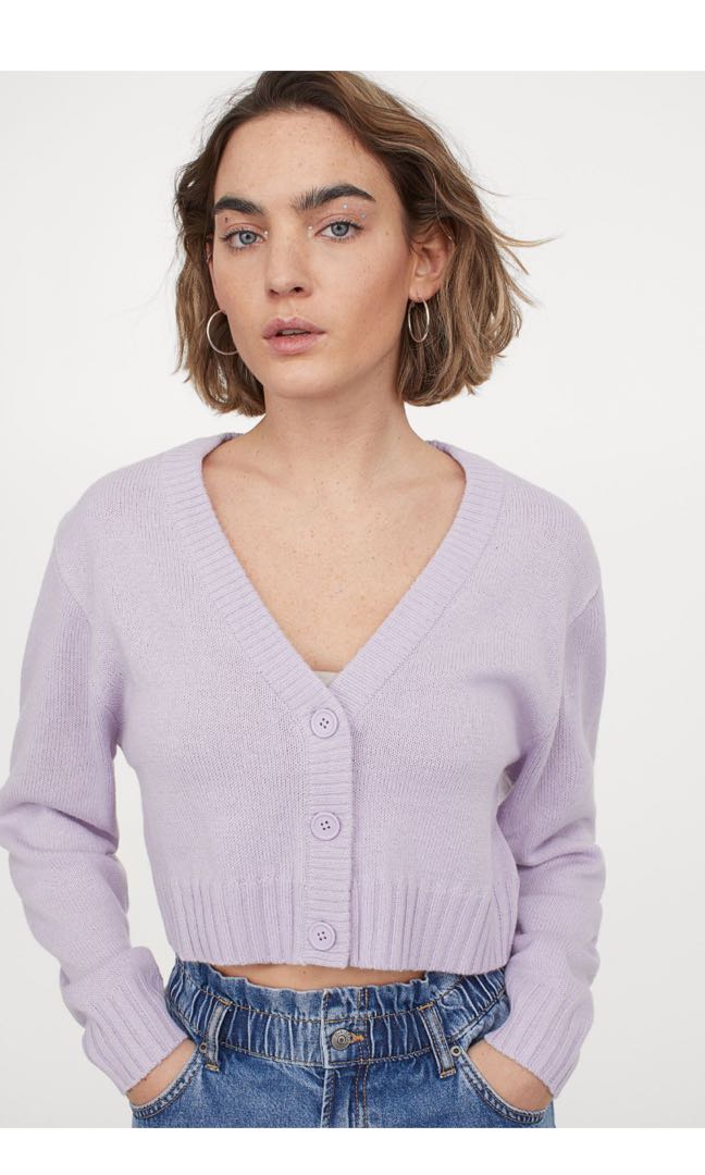 Purple new arrivals cropped cardigan