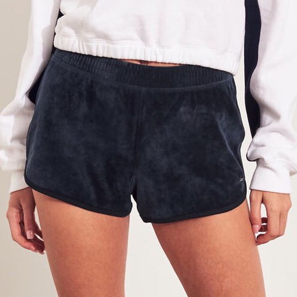 Hollister Velour Sleep Shorts Navy Women s Fashion Bottoms
