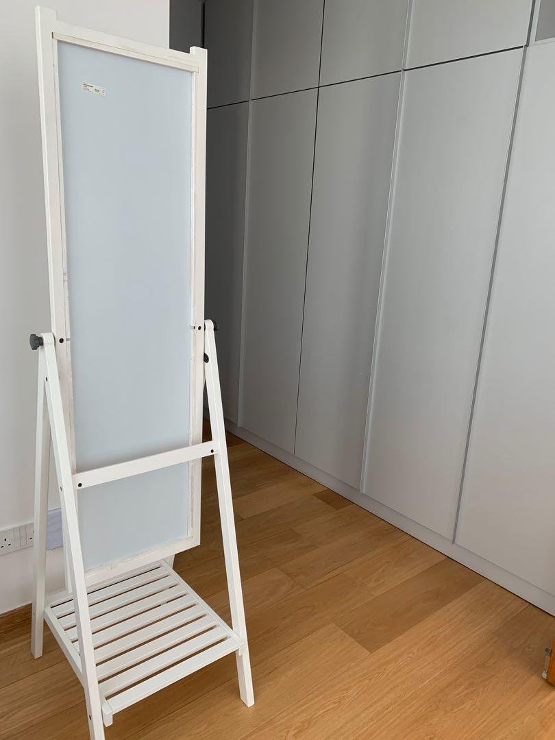 Ikea standing full length mirror white, Furniture & Home Living, Home