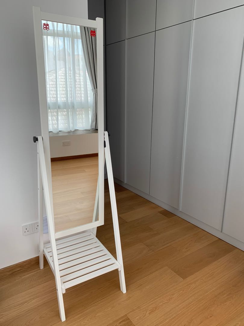 Ikea standing full length mirror white, Furniture & Home Living, Home