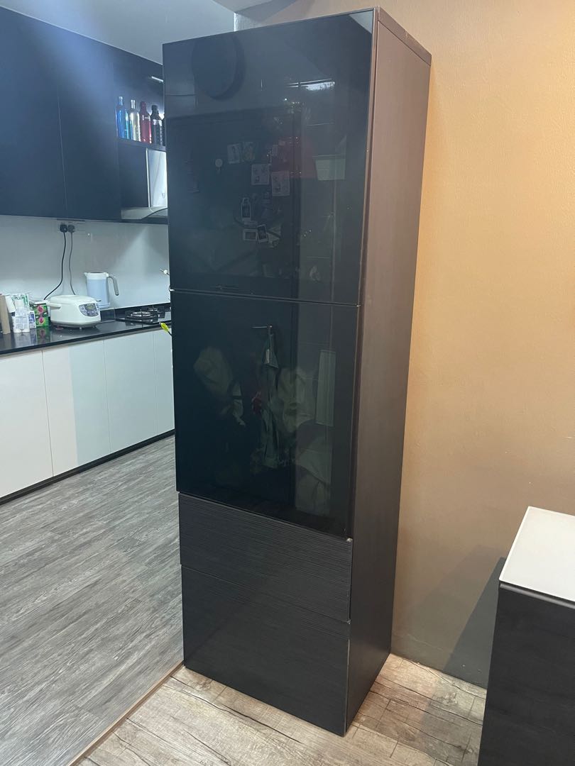 IKEA tall storage display black long store, Furniture & Home