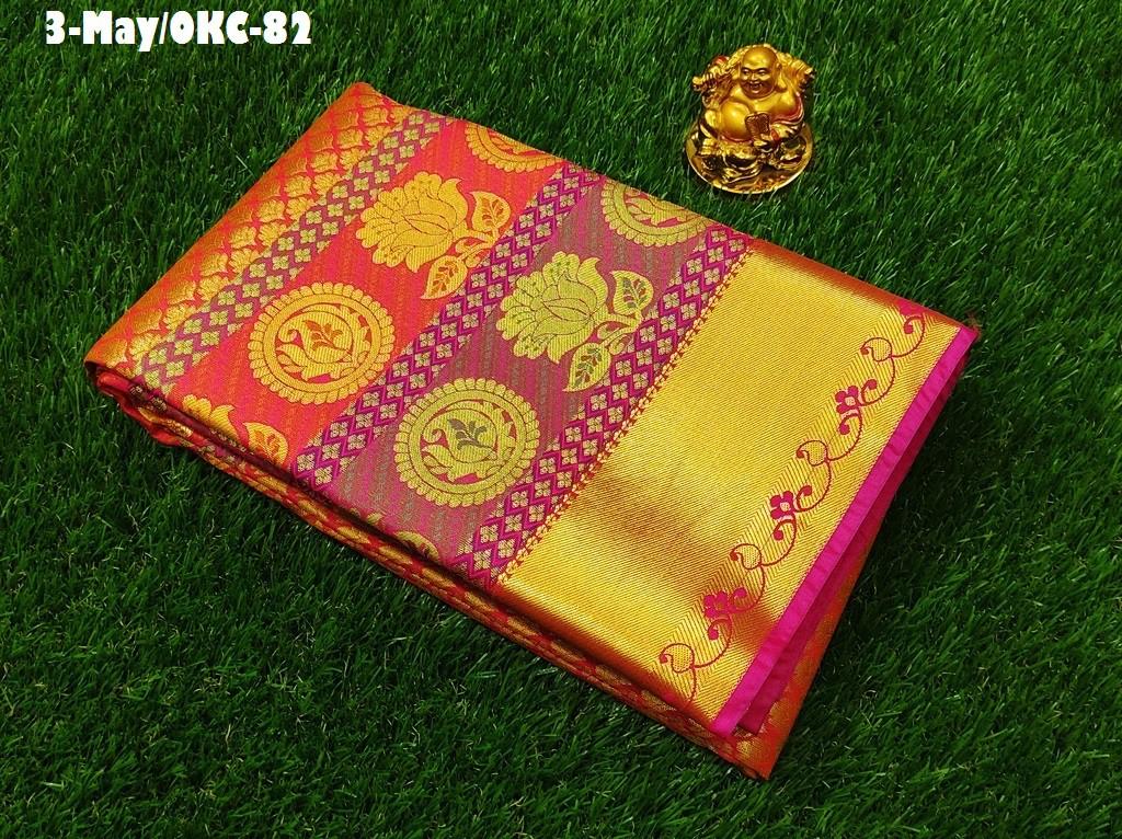 Green Kanchipuram semi silk saree – Vastrabharana