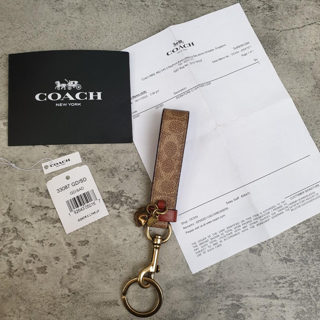 Coach Signature C Cherry Charm Loop Bag Keychain