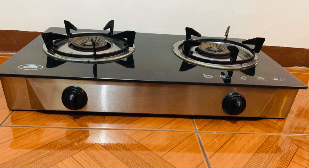 Kyowa Glass Top 2 burner Gas Stove, Furniture & Home Living, Bathroom