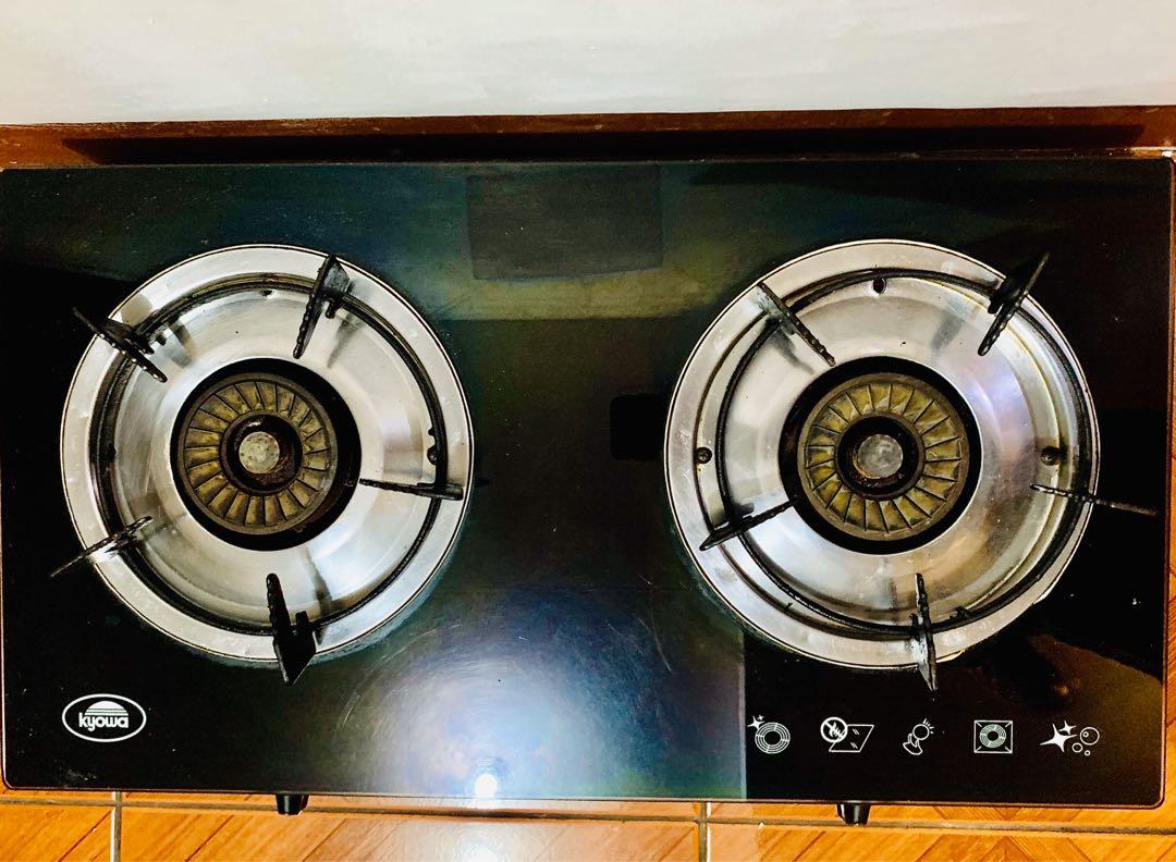 Kyowa Glass Top 2 burner Gas Stove, Furniture & Home Living, Bathroom