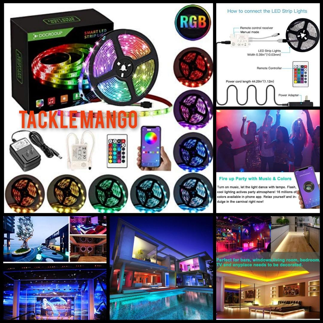 Led Strips Lights Topsharp16 4ft With Smart App And 24 Key Remote Control Led Light Strip Dimmable Color Changing Led Strip Lighting Kit With Music Sync Compatible With Android Ios Furniture Home Living