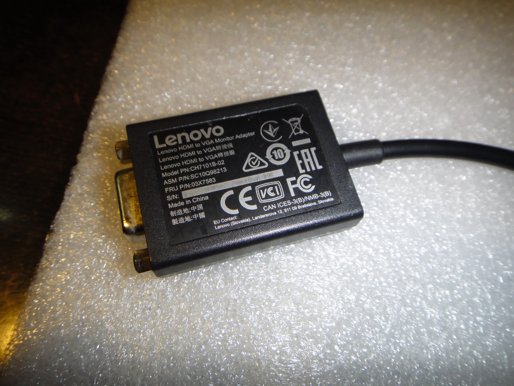 Lenovo HDMI TO VGA Adapter Dongle Cable, 電腦＆科技, 電腦周邊及配件, 電子屏幕 Carousell