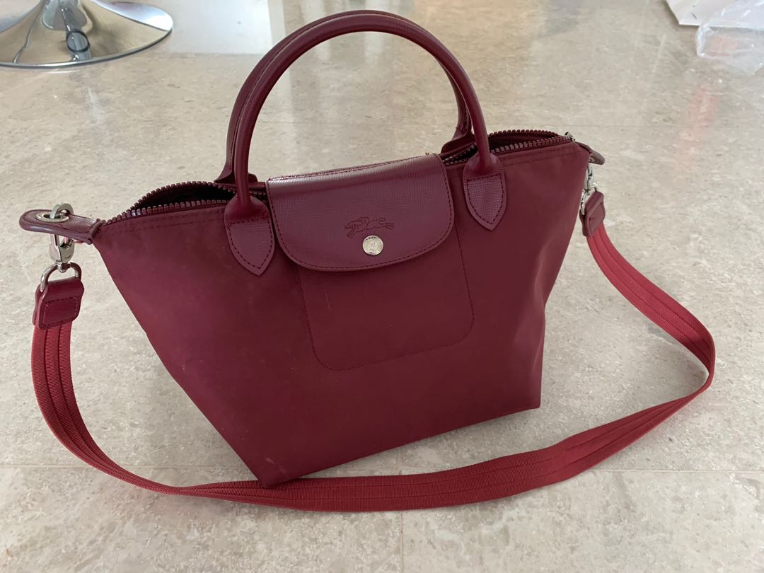 Maroon sale longchamp bag