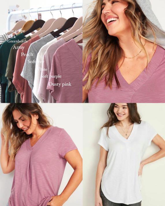 Loose luxe V-neck tunic tee for woman 