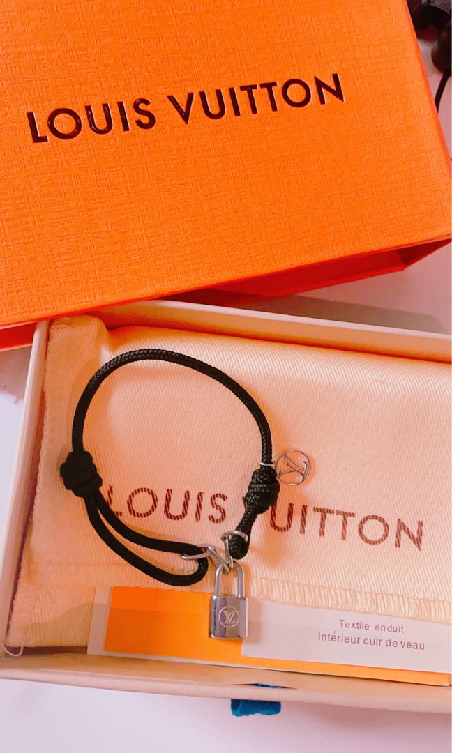 Shop Louis Vuitton Silver Lockit X Virgil Abloh Bracelet, Natural