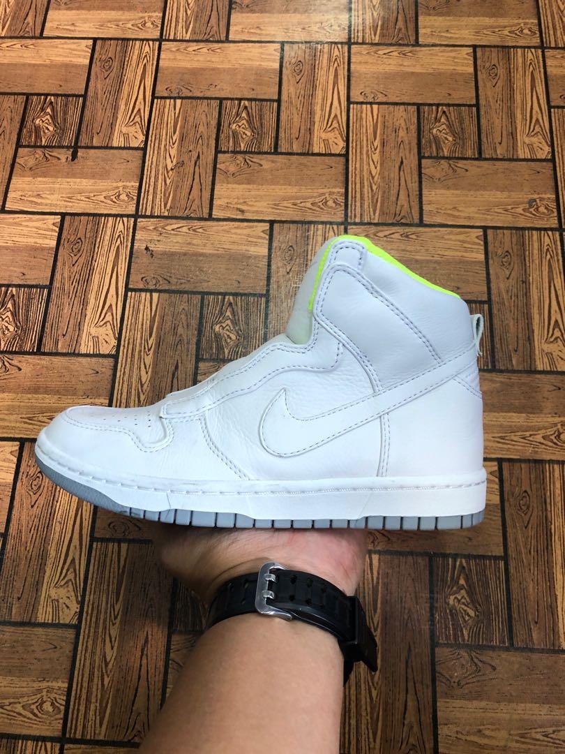 NikeLab x Sacai Dunk Lux White Wolf Grey Volt(23 cm)