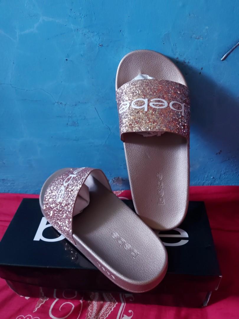 bebe slides rose gold