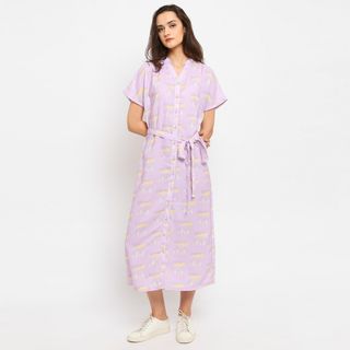Pop-U Lilac Maxi Shirt Dress Urban Art 