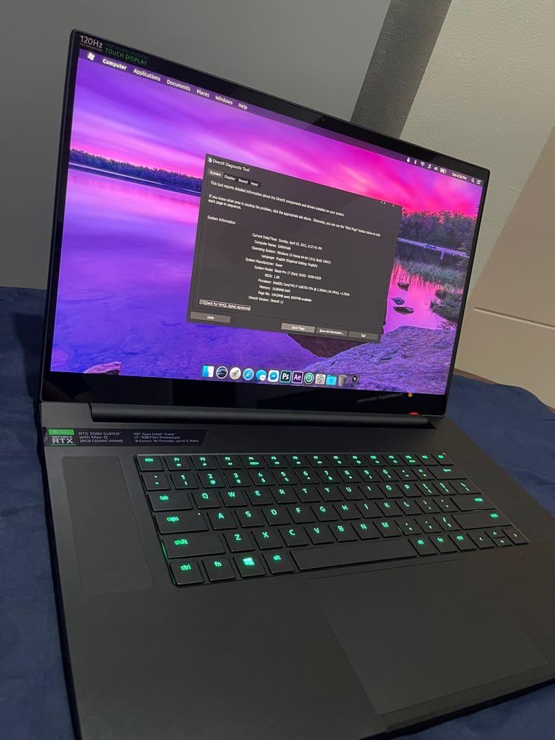 Razer Blade Pro 17 4k 1hz Touch Display Rtx 80 Super With Max Q Computers Tech Laptops Notebooks On Carousell