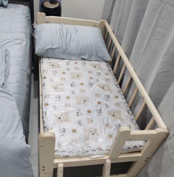 Ready New Stock Easel Wooden Baby Bed Cot Attached to Parents Side Bed with Staircase, Babies