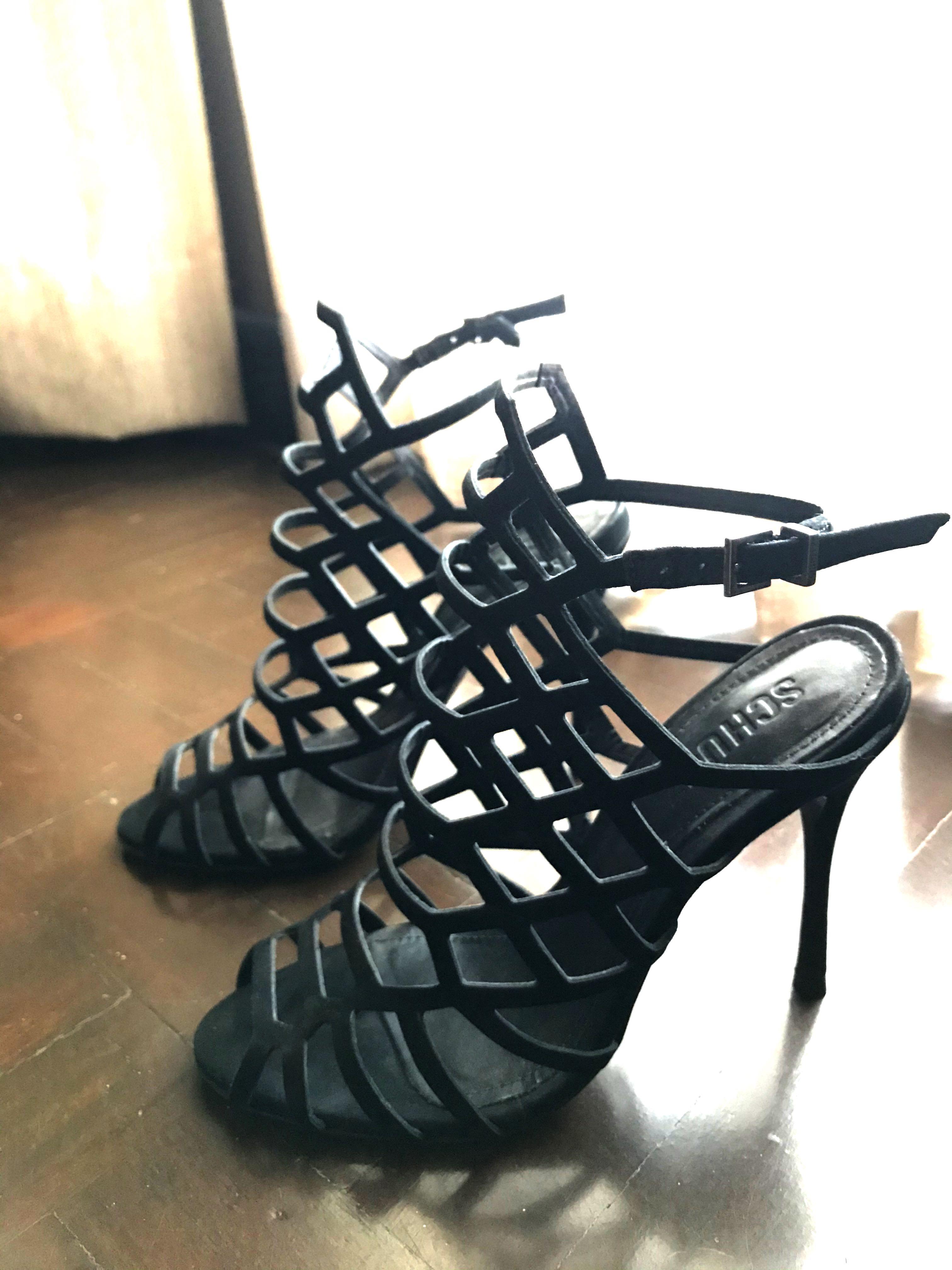 black strappy heels size 5