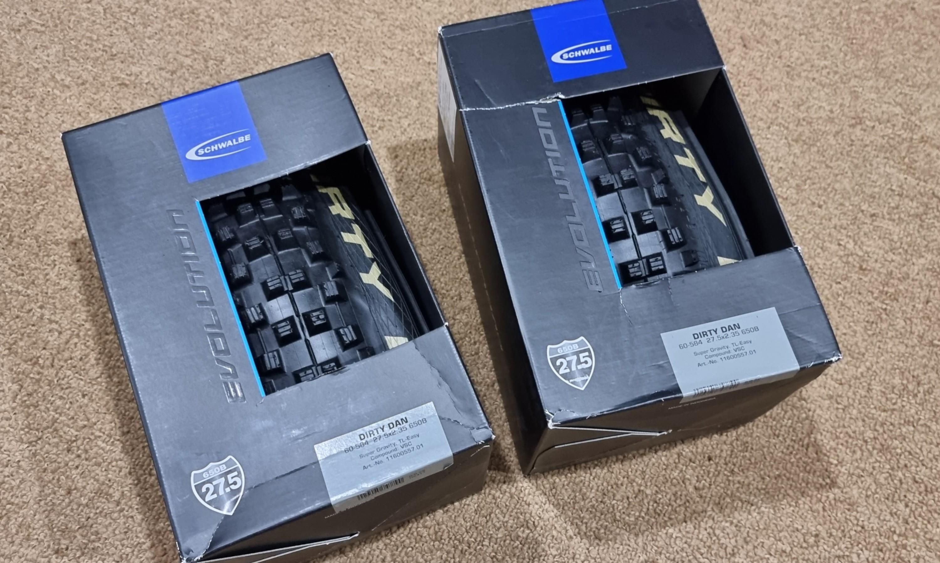 Schwalbe dirty dan 27.5 x 2.35. 2 pcs $150, Sports Equipment, Bicycles \u0026  Parts, Parts \u0026 Accessories on Carousell