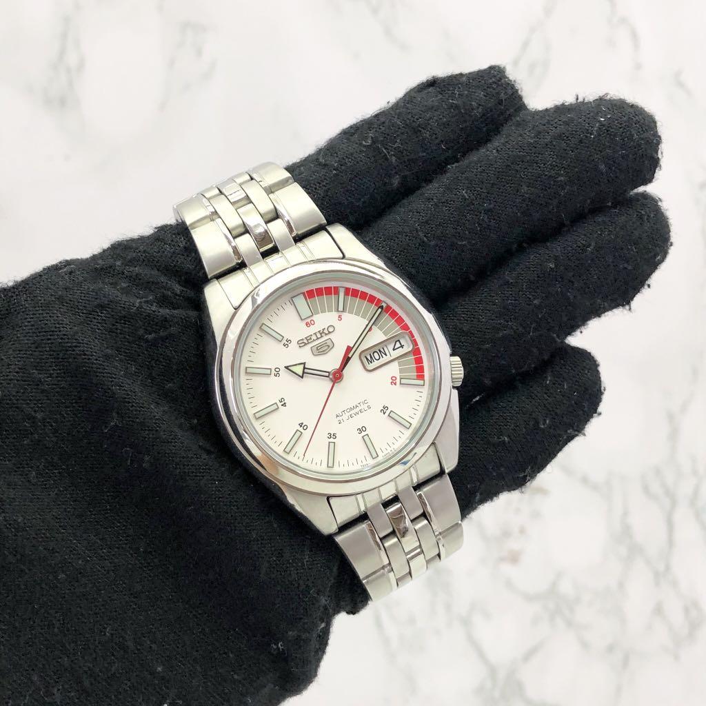 SEIKO MENS WHITE FACE 7S26 01V0 SEIKO 5 AUTOMATIC 217008452