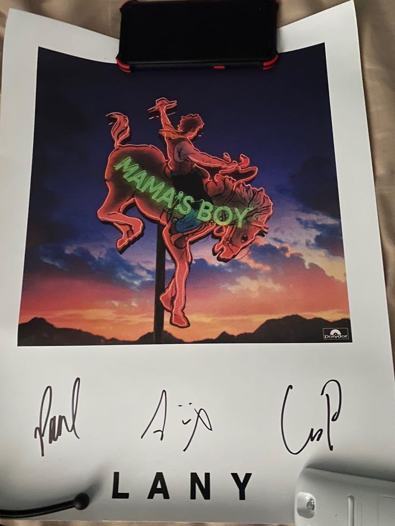 SIGNED LANY MAMAS BOY VINYL AND POSTERS (Category: Vinyls) located in Santa Ana. Submitted by paramorephstore (Listing ID 1085346469, Image 2). Description: SIGNED STUFF! VINYL - 4,000 MAMA's BOY POSTER : 1,200 LANY POSTER: 1,800 TAKE ALL: 6,500 POSTERS ONLY: 2,800 VINYL + MAMA's BOY POSTER: 5,000 VINYL + LANY POSTER: 5,500.