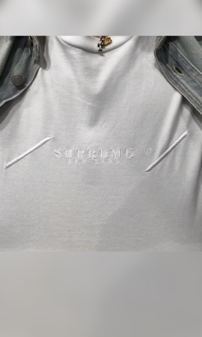 Supreme Tonal Embroidery T shirt Men s Fashion Tops Sets